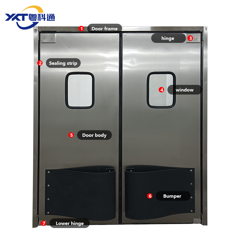 Commercial Kitchen Double Hinged Swing Door Stainless Steel Metal Door for Restaurant