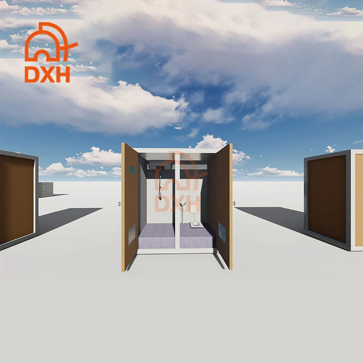 Dxh Mobile Manufacture Sandwich Panel Existing Building Cheap Price Custom Prefab Camp Grounds Water Closet Resorts Parks Event Container Toilet