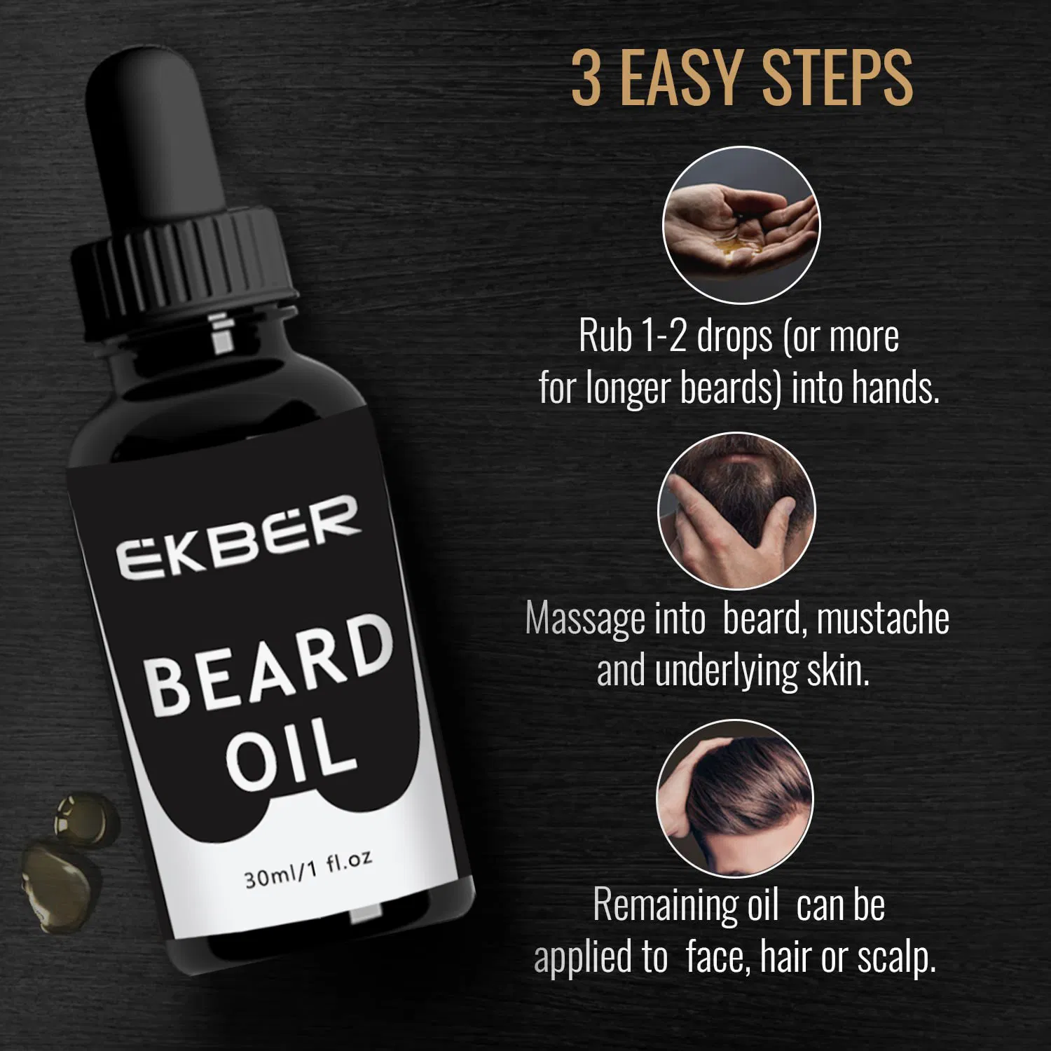Men's Beard Grooming Kit - Free Design Hair Growth Oil