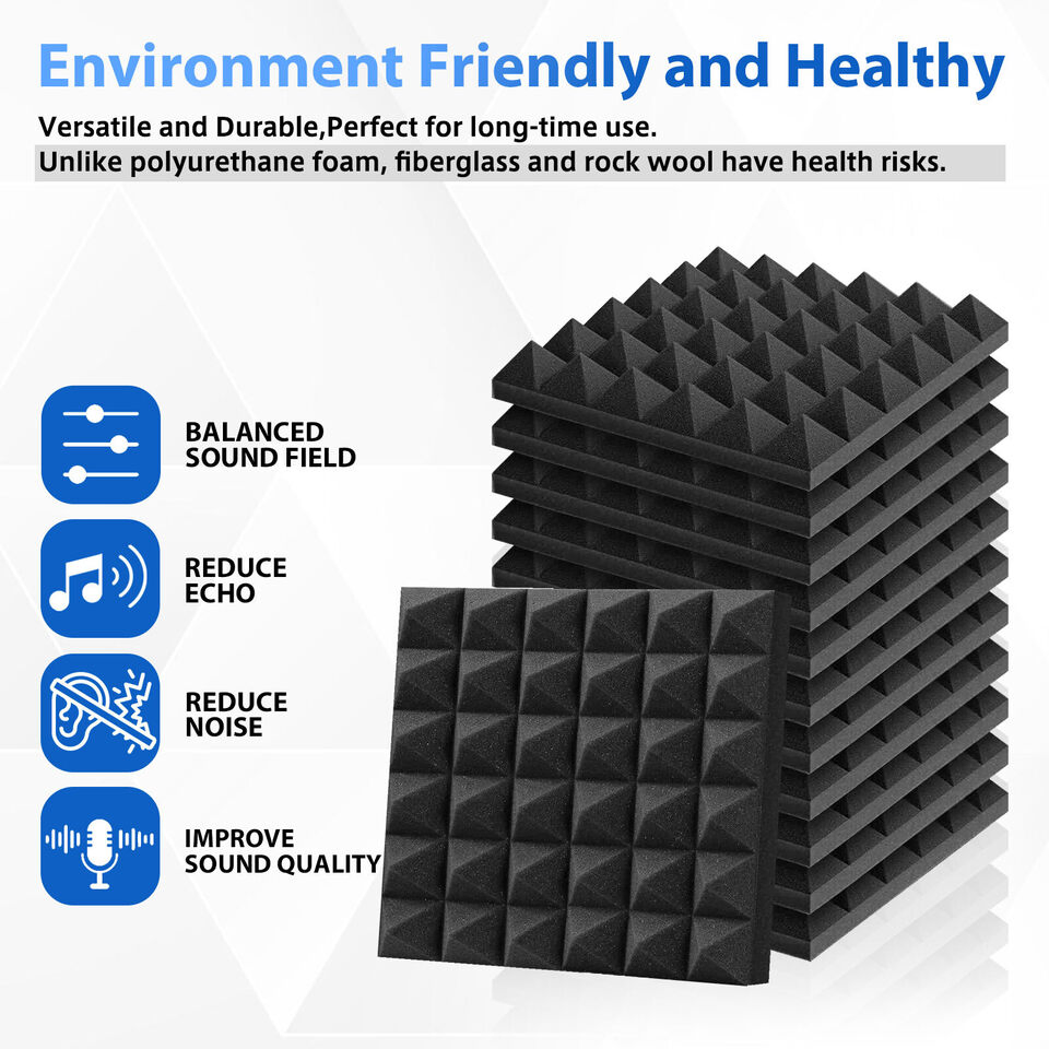 Self Adhesive Soundproofing Acoustic Pyramid Foam Panel for Studio 12inch