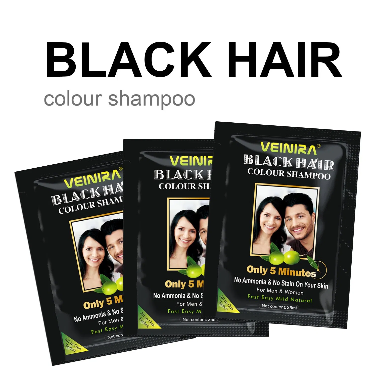Veinira Tinturas De Cabelo Convenient and Quick Black Brown Hair Color Shampoo Productos Para EL Cabello