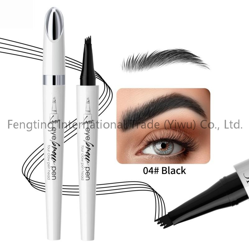 4 Fork Tip Private Label Eyebrow Pencils Against Water Black Brown 4-Point Microblading Pen for Eyebrow Tattoo