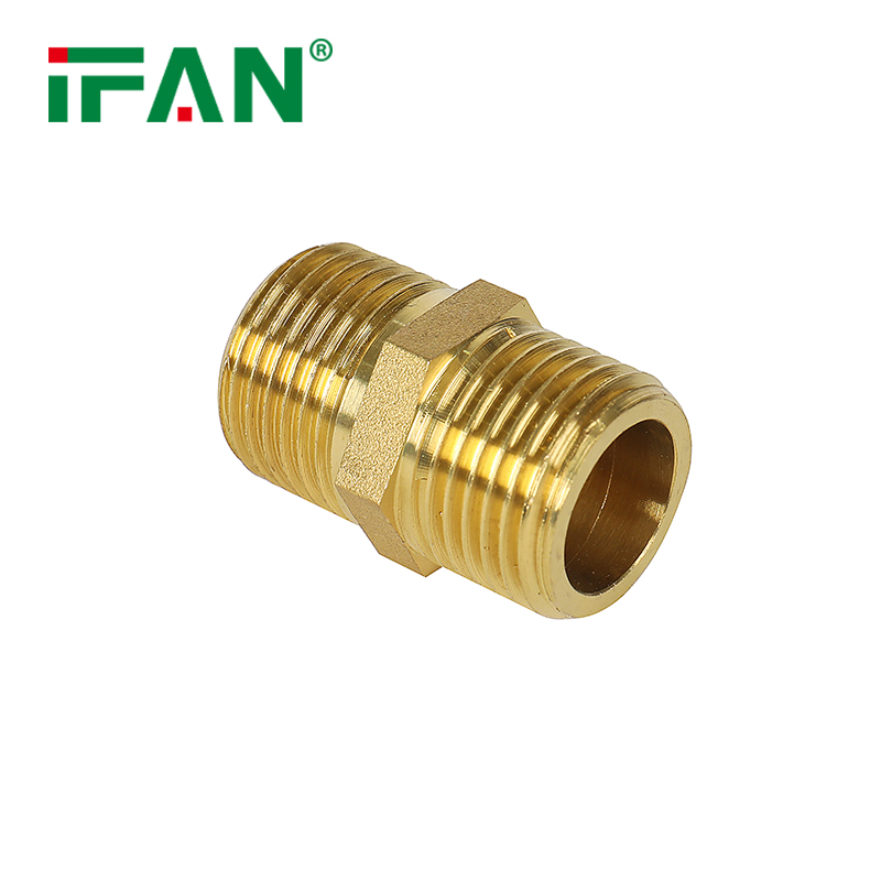 Ifan Factory Price Brass Threaded Fittings 3/8"-2" Brass Pipe Fitting Nipple Brass Tube Fitting