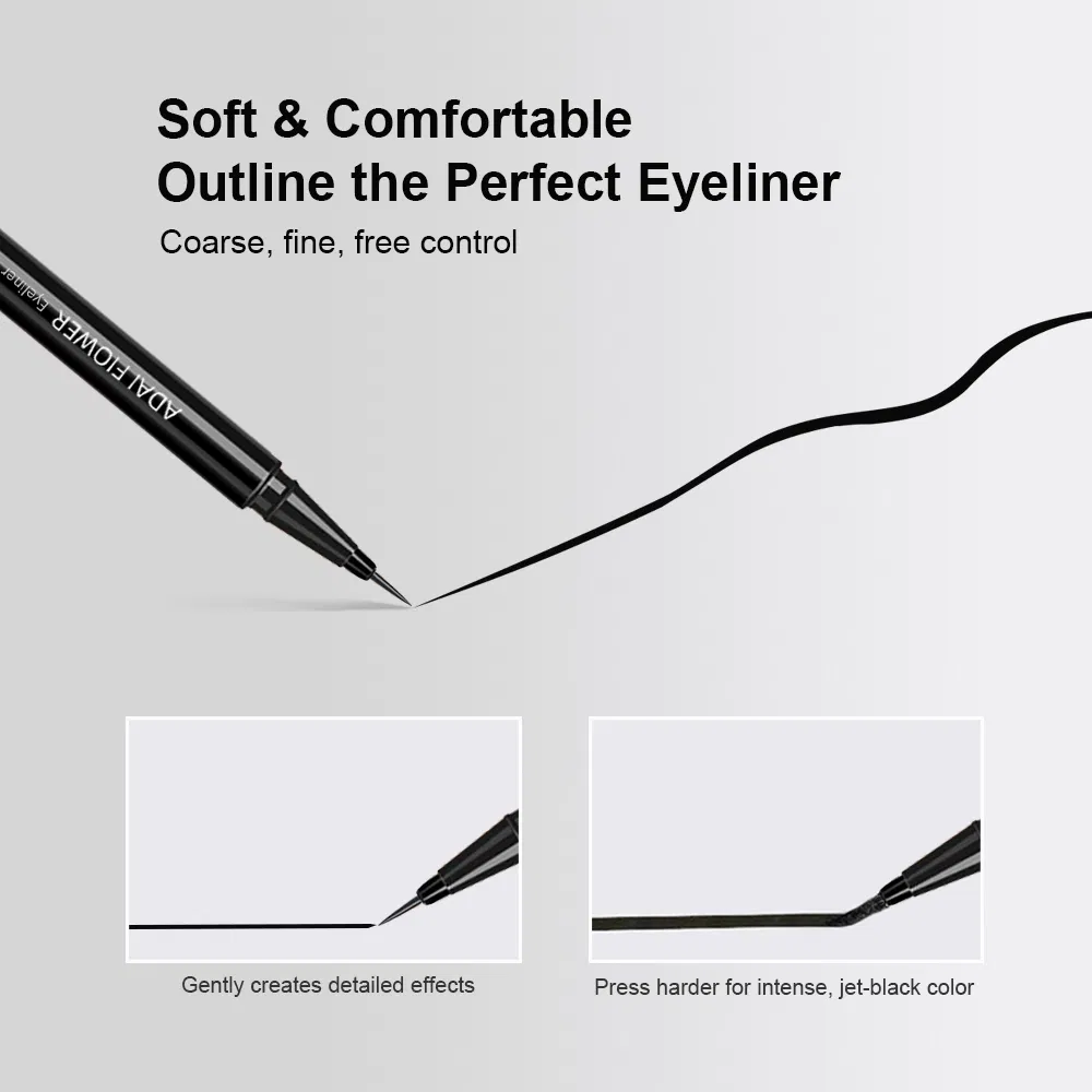 Wholesale Cosmetics Hypoallergenic Waterproof Smudge-Proof Natural Permanent Black Liquid Eyeliner Free Sample