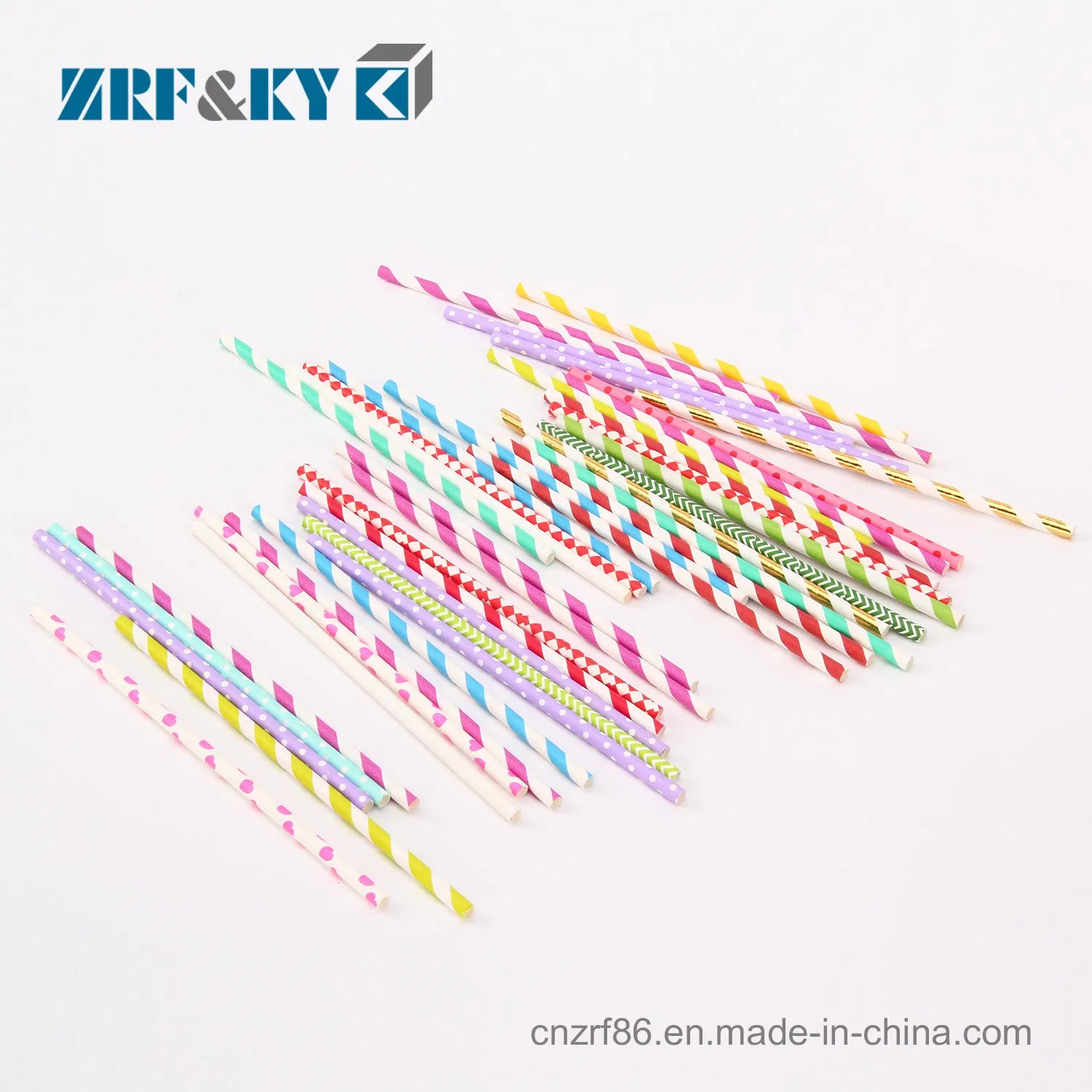 Custom Eco-Friendly Biodegradable Colorful Striped Paper Drinking Straws Wrapping Paperstraws Manufacturer