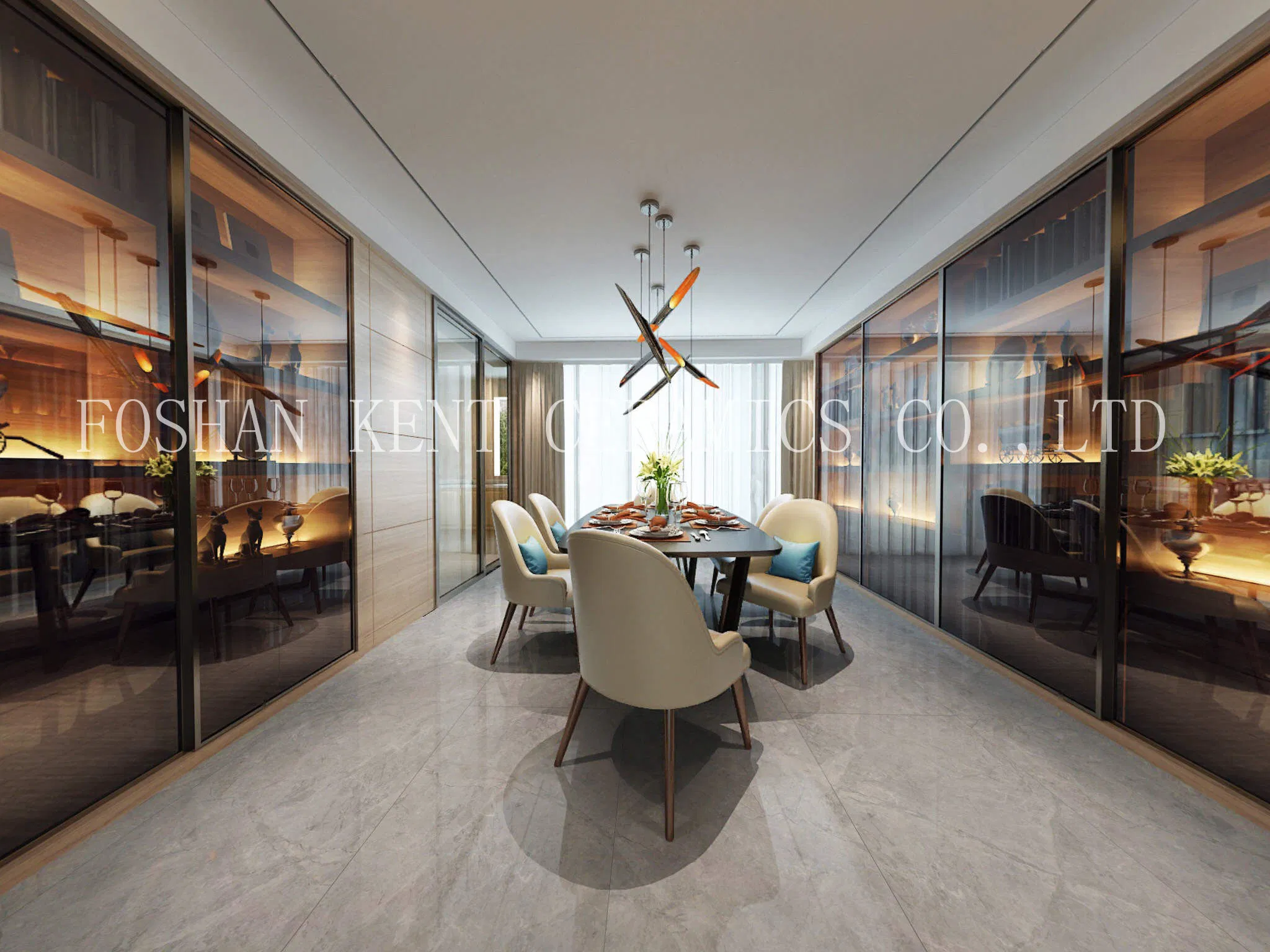 Light Color Large Board Interior Marble Glazed Polished 750*1500mm Tile