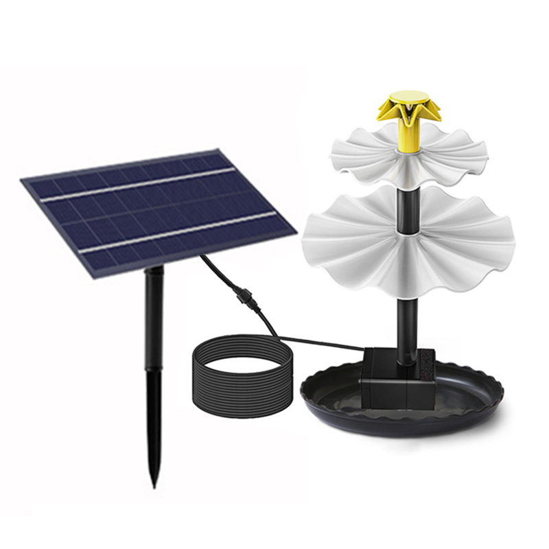 Lewisia 3-Tier Solar Bird Bath Fountain Water Pump Solar Powered Waterfall Feature for Birdbath Garden Backyard Pond Pool Outdoor Decoration