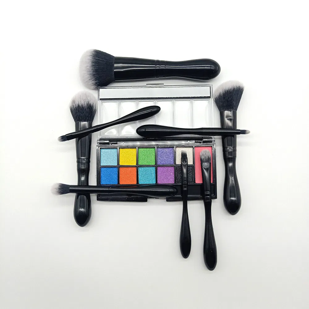 8 PCS Black Eyeshadow Lip and Face Make up Set Brush Tools