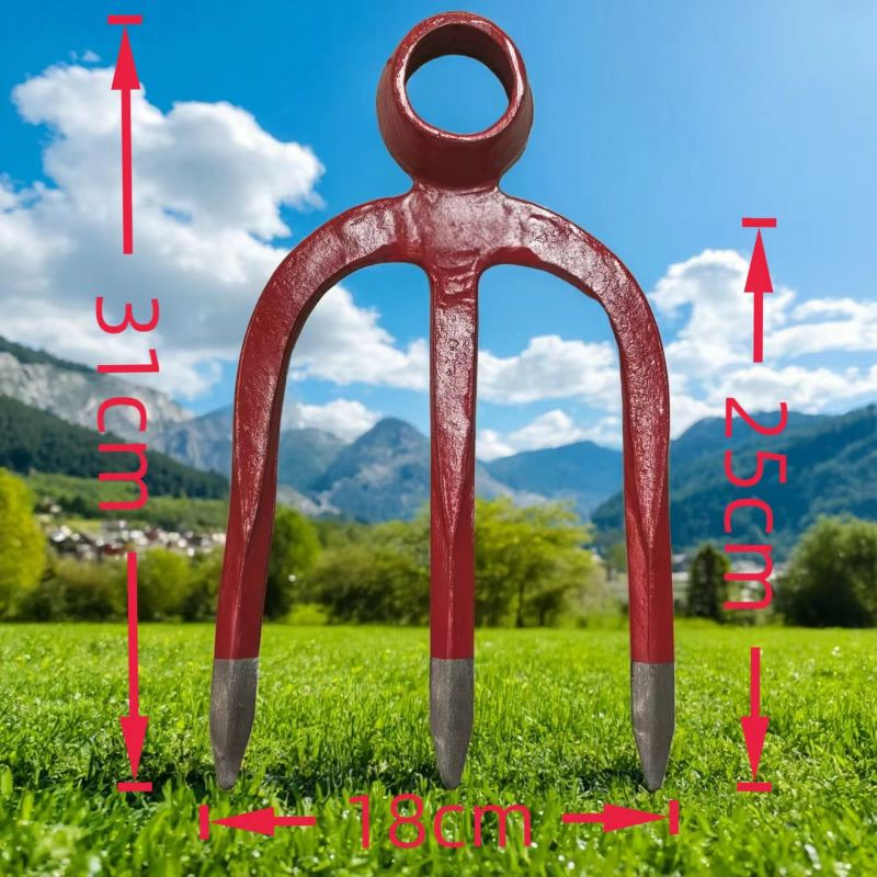 Hot Sales Railway Steel Garden Tool with 3 Teeth Agricultural Gardening Hoe-Fork