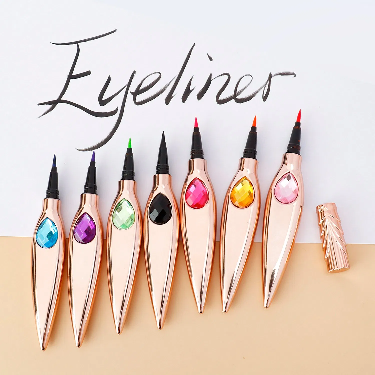 Free Sample 7 Colors Custom Logo Water Activated Liquid Eyeliner Private Label