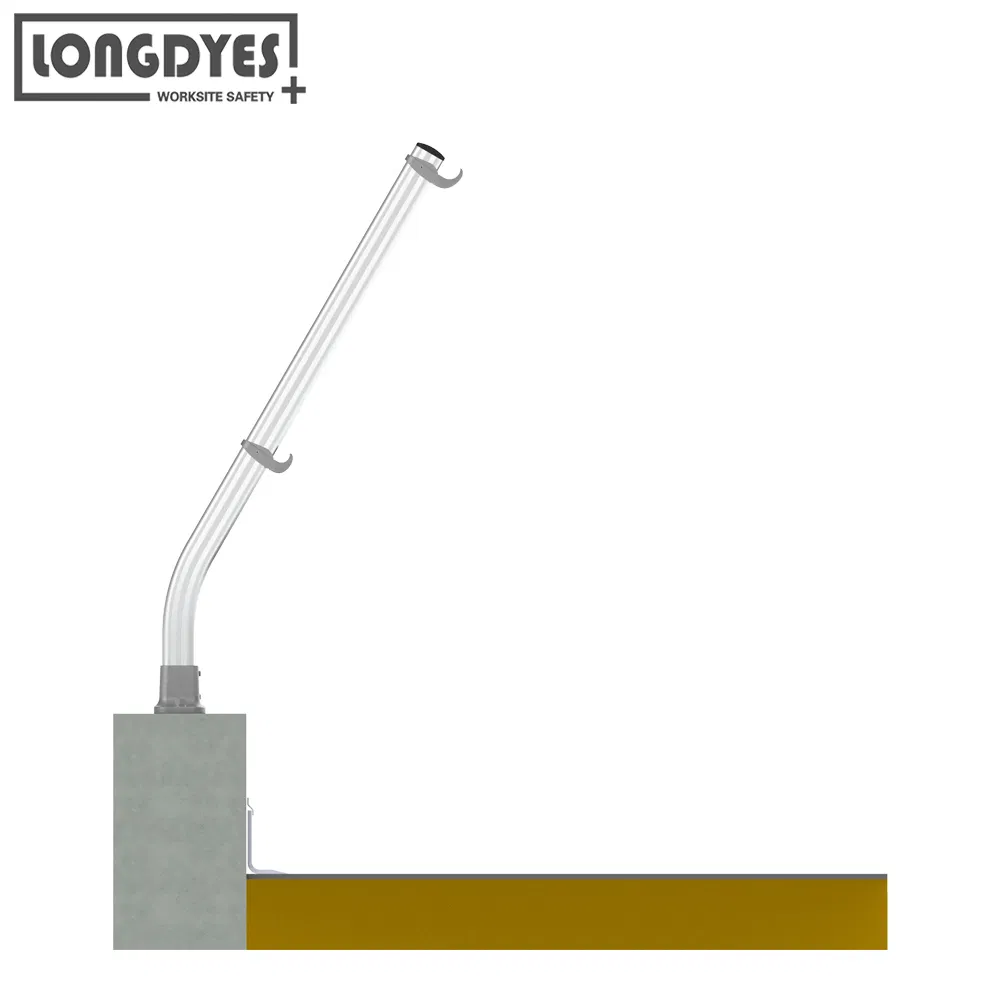 Fixed Mounting with Straight Upright Roofing and Safety Guardrail