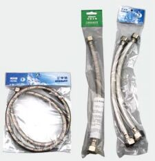 Factory Manufacture 15mmx1/2"F, 3/4"Fstainless Steel Braided Push-Fit Flexible Hose Woven Hose (HY6361)