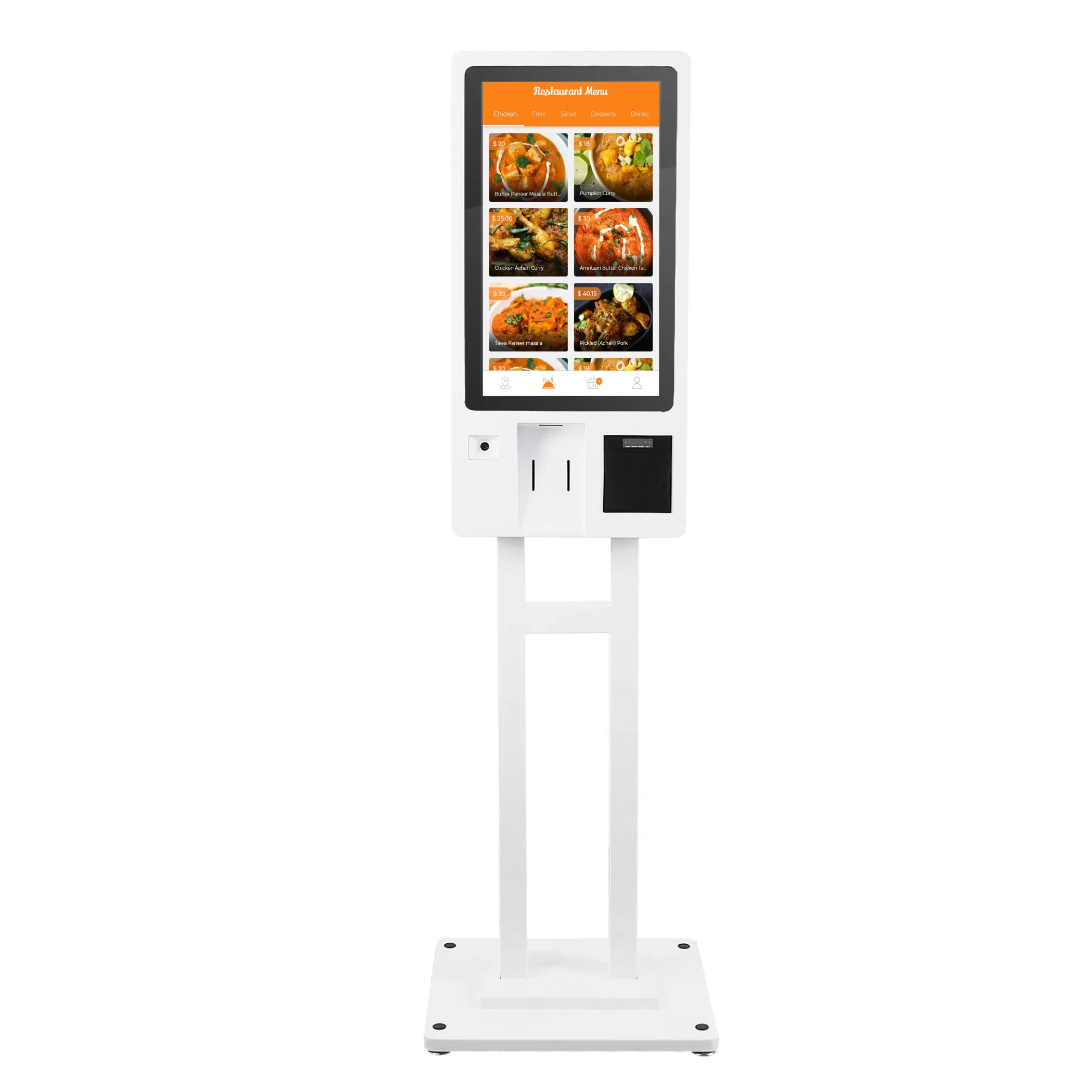 23.8 Inch Touch Display Self Service Food Ordering Payment Kiosk Terminal Interactive Information Kiosk