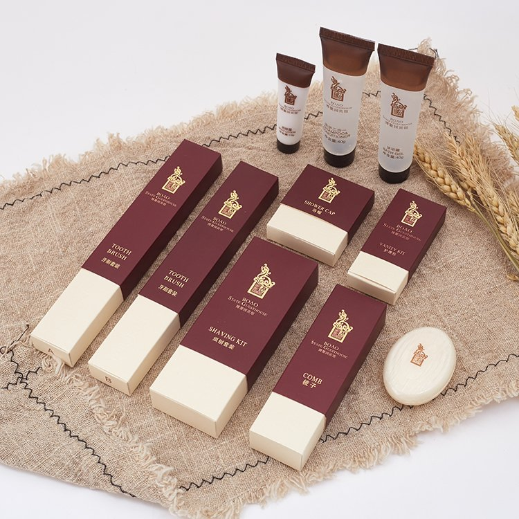 Custom Private Label Luxury 5 Star Hotel Toiletries Kit Hotel Guest Room Disposable Supplies Amenities Sets