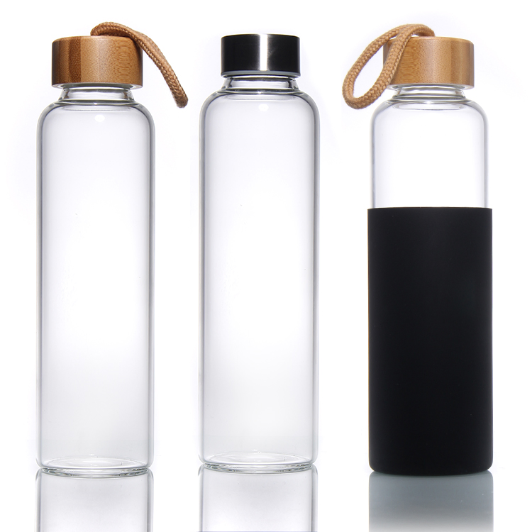 Factory Glass Bottle 420ml 600ml Borosilicate Glass Water Sports Drinking Bottle