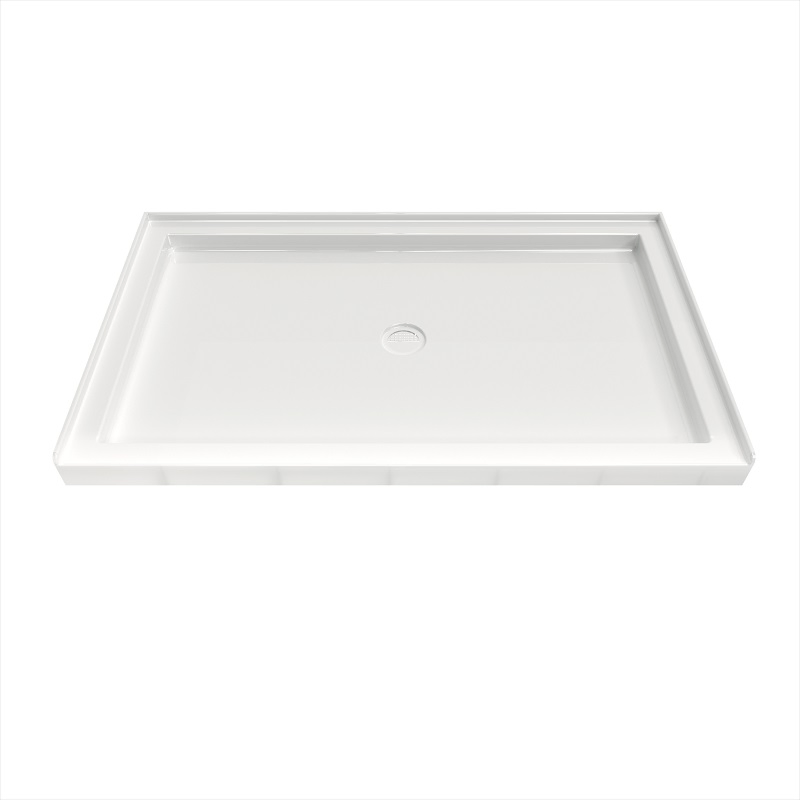 60"*36"*4" Rectangle Shaped White Acrylic Single Threshold Shower Tray