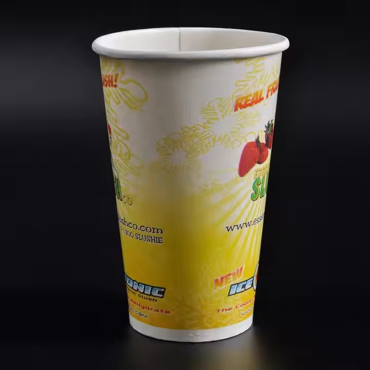 Бумажный стакан 24oz с крышкой и трубочкой