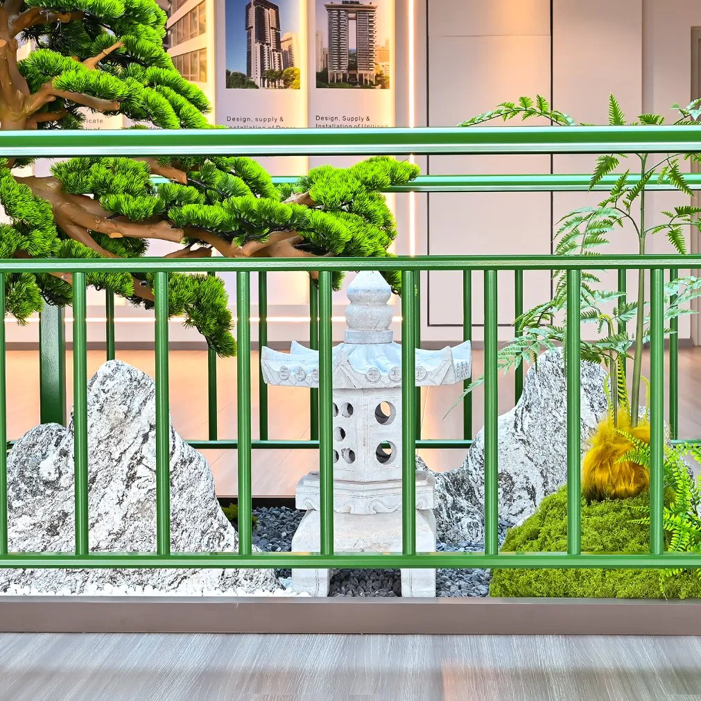 Premium Eco-Friendly Green Aluminum Railing Powder Coated Surface Finish for Fences