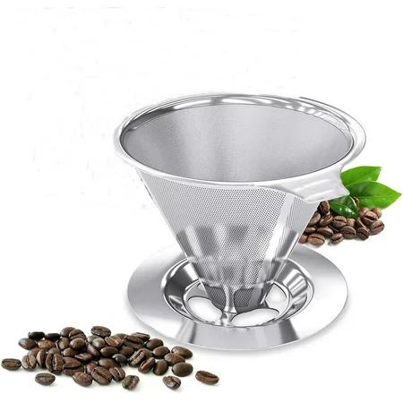 Pour Over Stainless Steel Metal Wire Mesh Manual Cone Shaped Strainer Dripper Coffee Filter