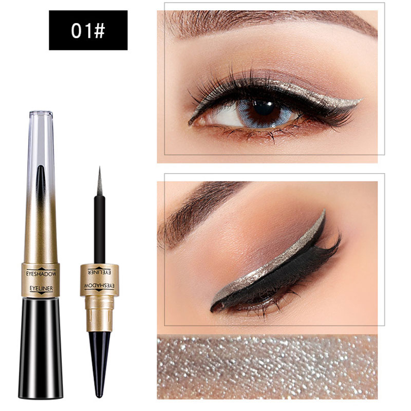 Hot Selling OEM/Oed Private Label Logo Dual-Use Eye Shadow Pen Quick-Drying Liquid Eyeliner Pen