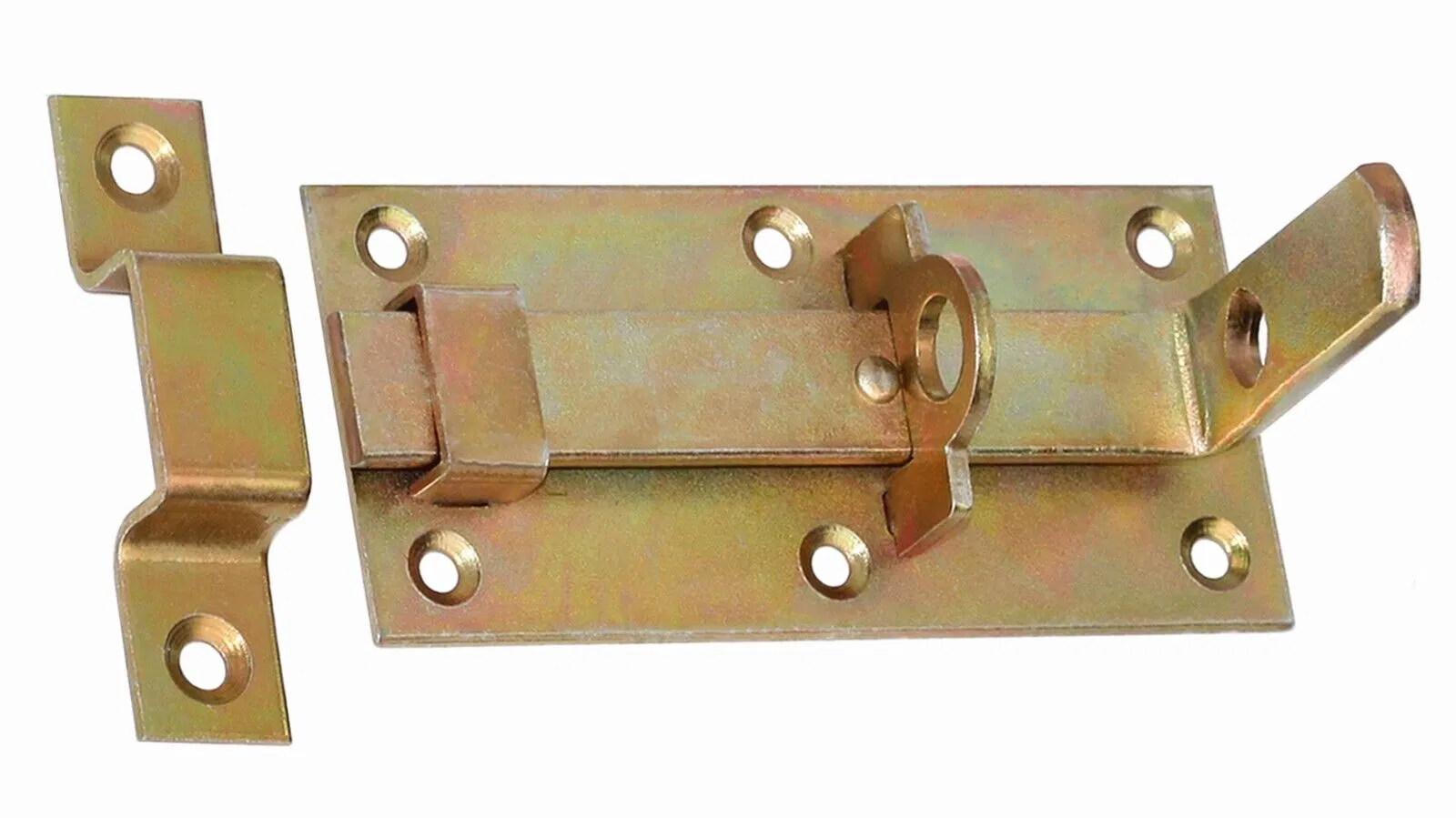 Decorative Tower Bolt Latch with a Round Bolt Designed for Locking Shutters, Doors or Chests