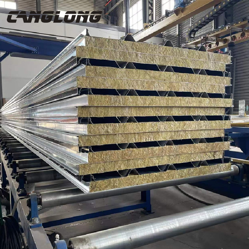 EPS/PU/Rock Wool Sandwich Panel Board Used for Steel House Wall and Roof