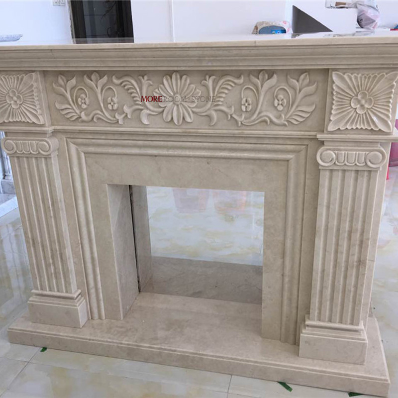 Moreroom Stone Decorative Green Natural Onyx Stone Fireplace in Carving & Sculpture