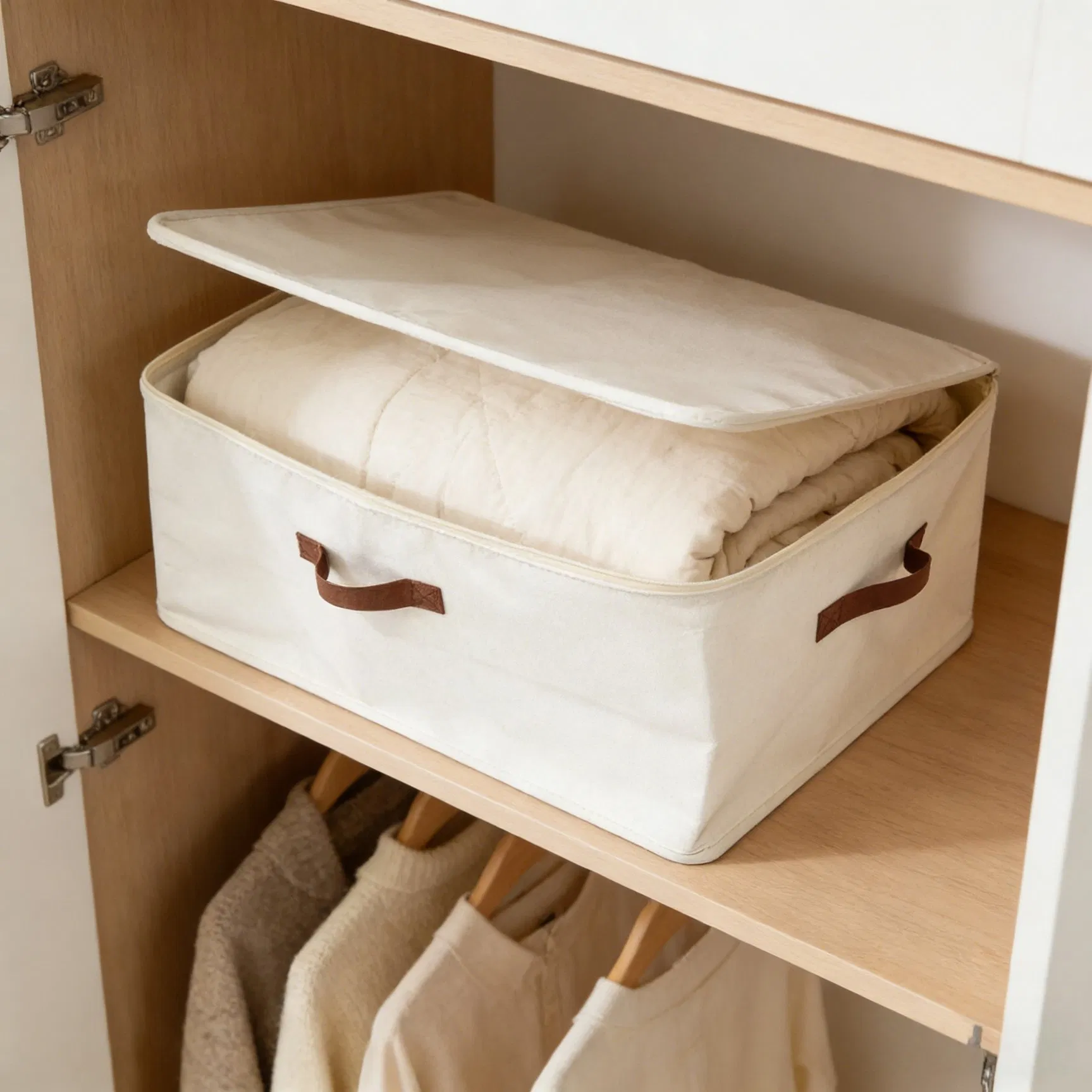 Top-Selling Large Foldable Fabric Bin Lidded Closet Organizer for Clothing
