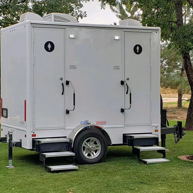 2 Stall Restroom Trailer New Portable Bathroom Toilet Outdoor Restroom Temporary Wc Mobile Toilet Trailer