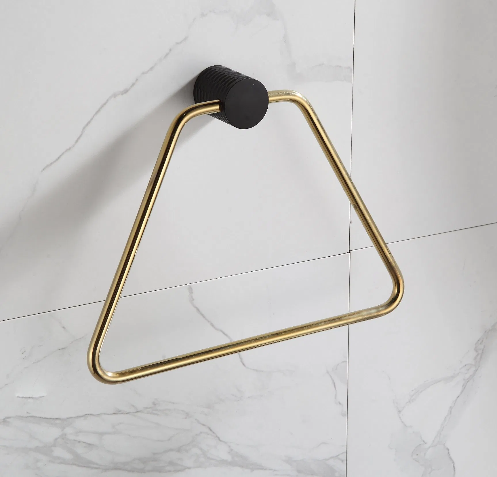 Triangle Towel Holder Kitchen Gold Black Metal Towel Ring