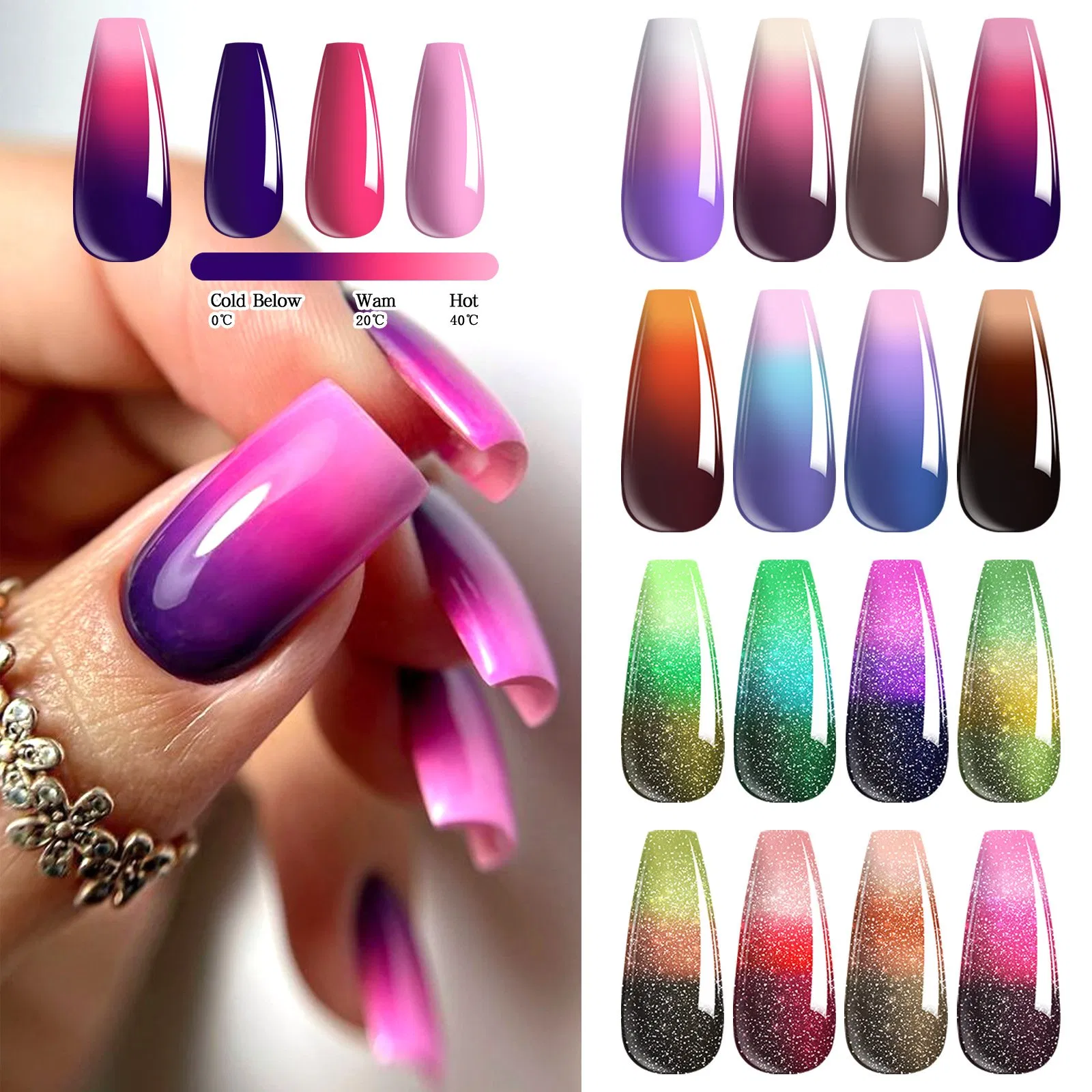 Light Nail Polish Temperature-Changing Phototherapy Gel Set Aurora