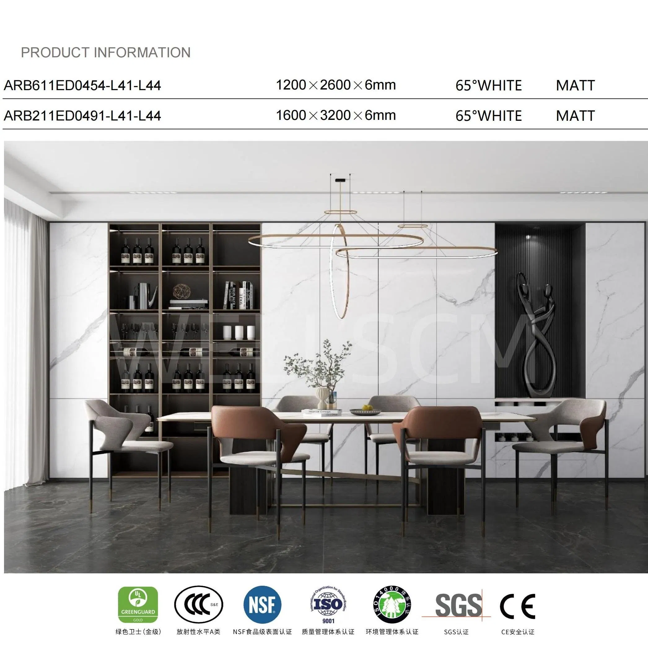 Искусственный мрамор из синтерированного камня для пола и стен