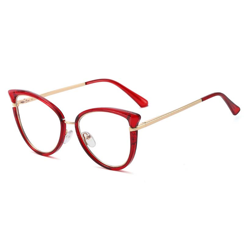 Ready to Stock Women Hot Selling Custom Eyewear Wholesale Eyeglasses Tr90 Frame Computer Cat Eye Anti Blue Light Glasses