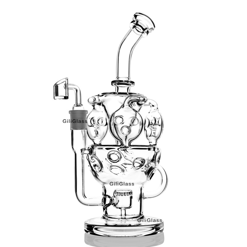 Gw-263 Giliglass 11 Inches Oil DAB Rig Shisha Hookah Smoking Glass Water Pipe DAB Rig Glass Recycler