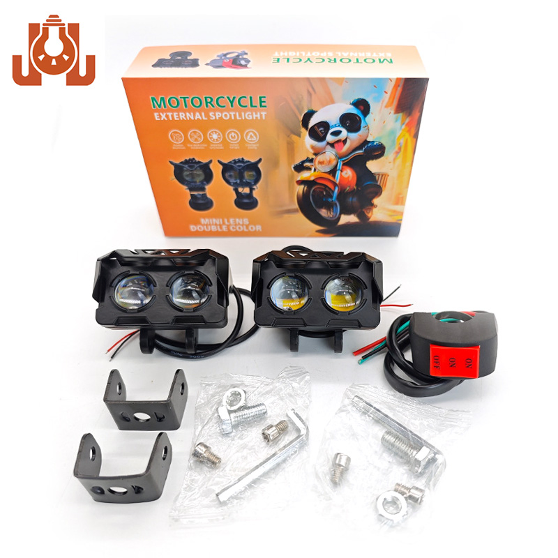 Двухцветная светодиодная фара-противотуманка для мотоцикла