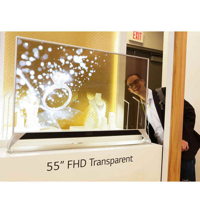 Прозрачный OLED дисплей 4K для цифровых вывесок