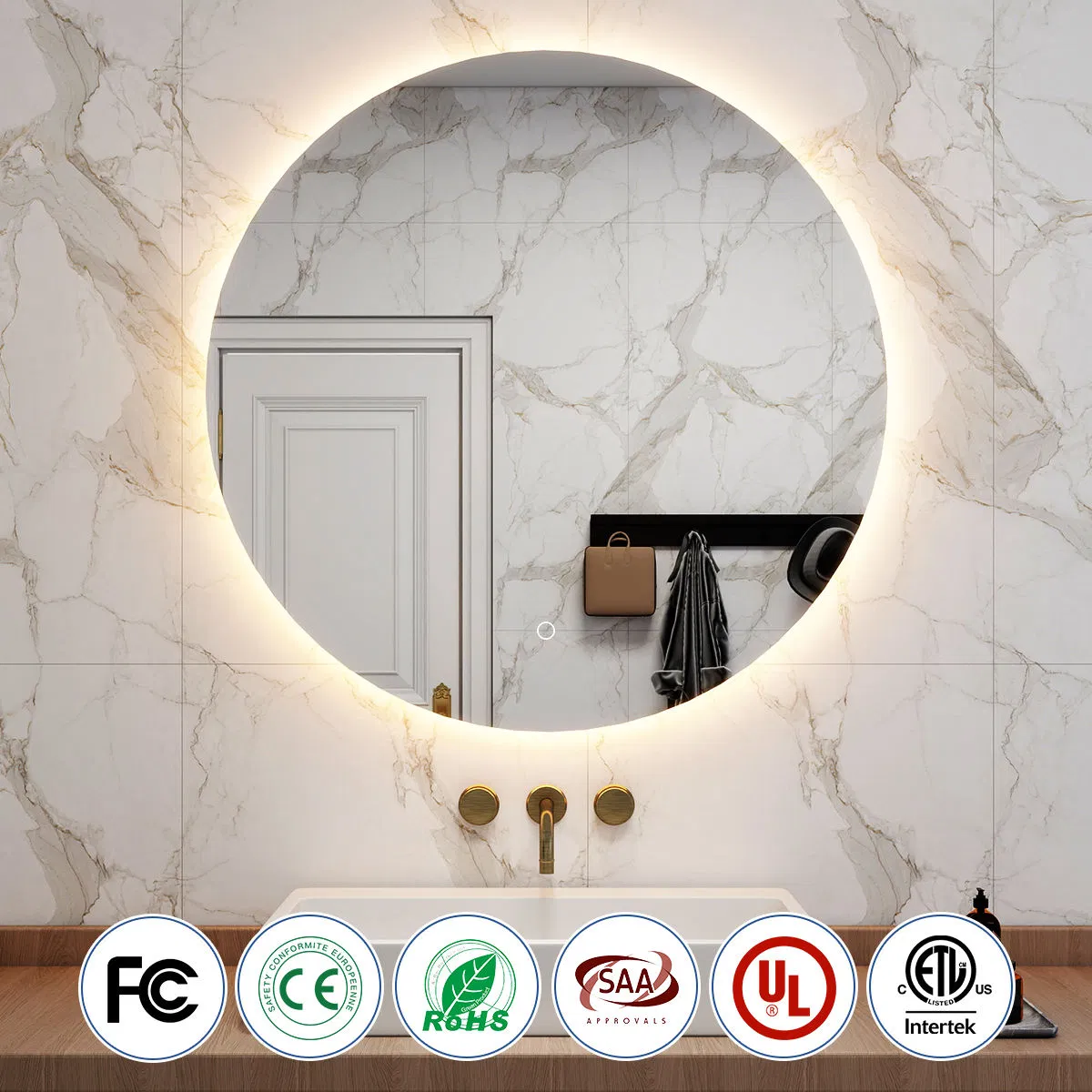 China Wholesale Digital Round French Luxury Smart LED Bathroom Mirror