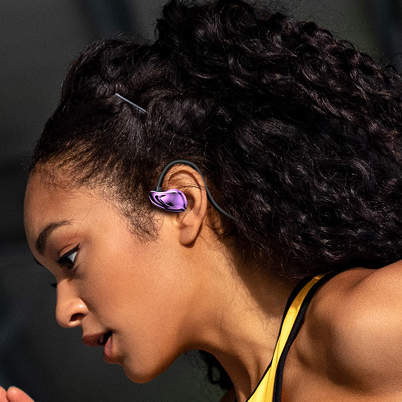 A60 Open Ear Air Conduction Headphones Bluetooth 5.3 Wireless Neckband Earphones with Mic - Black