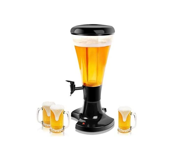 LED 3L Beer/Beverage/Liquor Dispenser Tabletop Tower with Cooling Tube