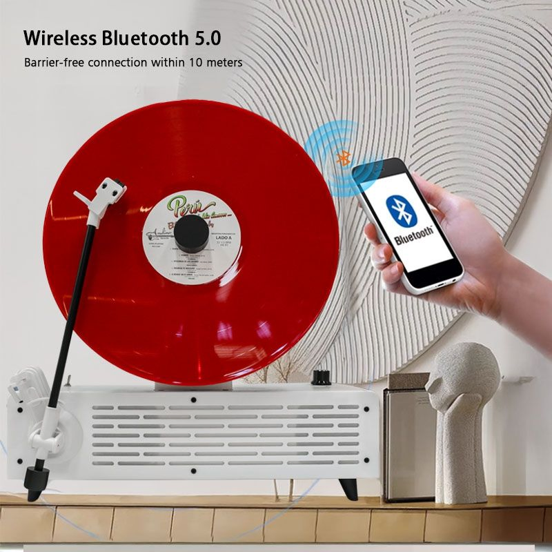 Вертикальный Bluetooth-граммофон с проигрывателем винила