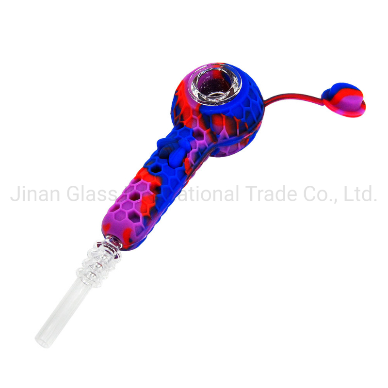 Colorful Silicone Smoke Pipe Hand Pipes with Stainless Steel Heating Bowl Screens Filter Portable Tobacco Spoon Pipe Smoking Accessories
