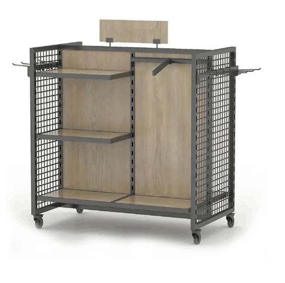 Retail Clothing Store Metal Shelves Design Standing Modern Style Clothes Display Racks Shelves