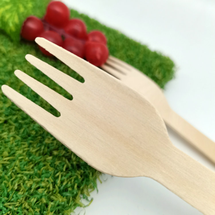 Eco Friendly Disposable Birch Wooden 100% Compostable Kitchen Forks Spoons Knives Cutlery