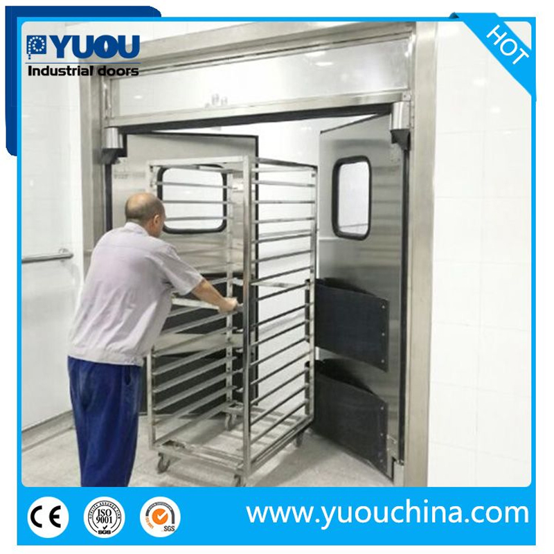 Double Acting Leaf Stainless Steel Dust-Free ABS Plastic Impact Bumper Metal Entry Swing Traffic Doors for Interifood Factory/Supermarket/Restaurant/Kitchen