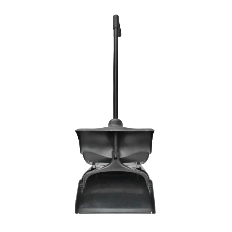 Black Windproof Commercial Hotel Lobby Cleaning Broom Soft PP Broom Head and Dustpan for Dust Collection