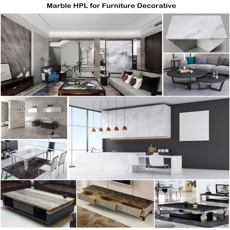 Fire Resistant HPL Sheet Surfaces Countertops Cabinets Exterior Wall Panels