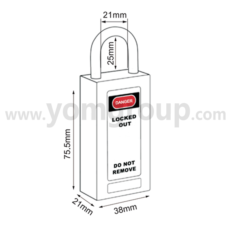 Long Body Type Safety Lockout Padlock with 25mm 38mm 76mm