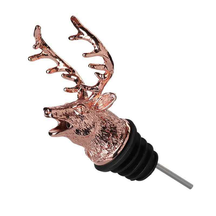 Metal Deer Design Portable Bottle Red Wine Pourer