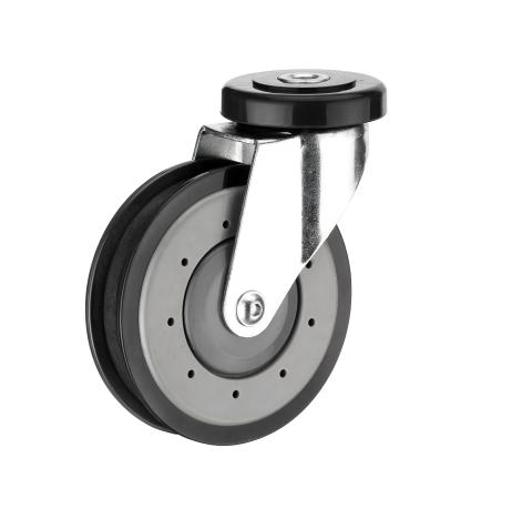 125mm Double Side Disc Wheel for Supermarket Shopping Trolley Shopping Cart Accessory