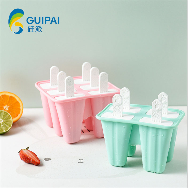 Reusable BPA Free 6 Pieces Ice Pop Maker Silicone Ice Pop Molds Popsicle Mold